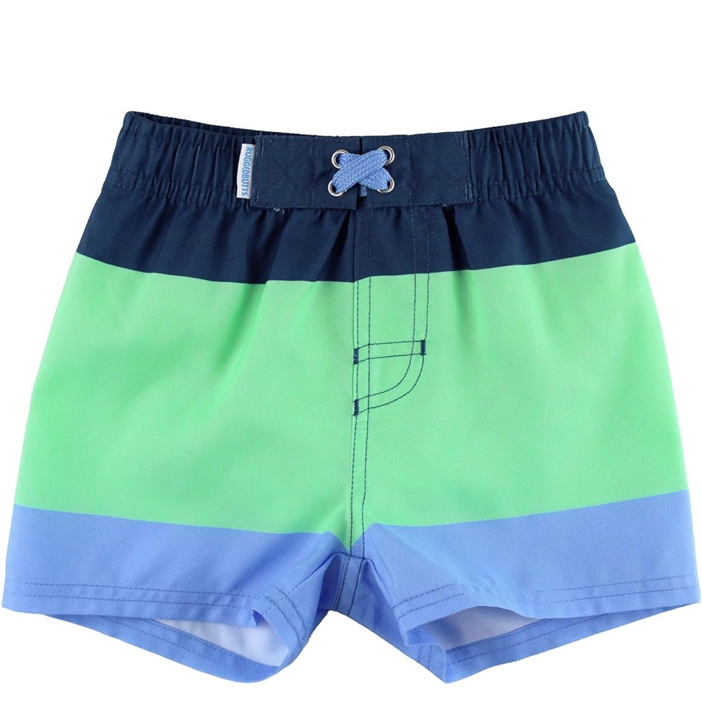 Kids Swim Trunks - Blue and Green